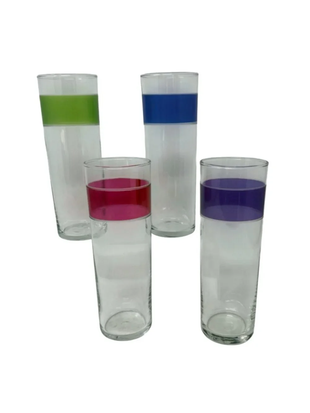 Vintage Libbey Vienna Stripe‎ Highball Glasses Set Mid Century Barware 1960s